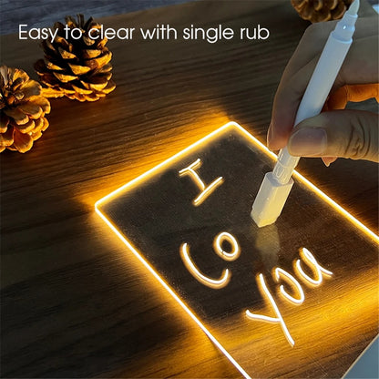 Note Board Creative Led Night Light Message Board Holiday Light with Pen Gift for Children Girlfriend Decoration Night Lamp