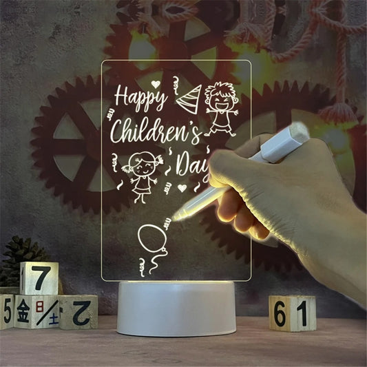 Note Board Creative Led Night Light Message Board Holiday Light with Pen Gift for Children Girlfriend Decoration Night Lamp